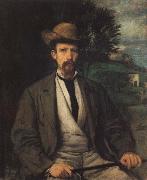 Hans von Maress Self-Portrait with Yellow Hat Sweden oil painting artist